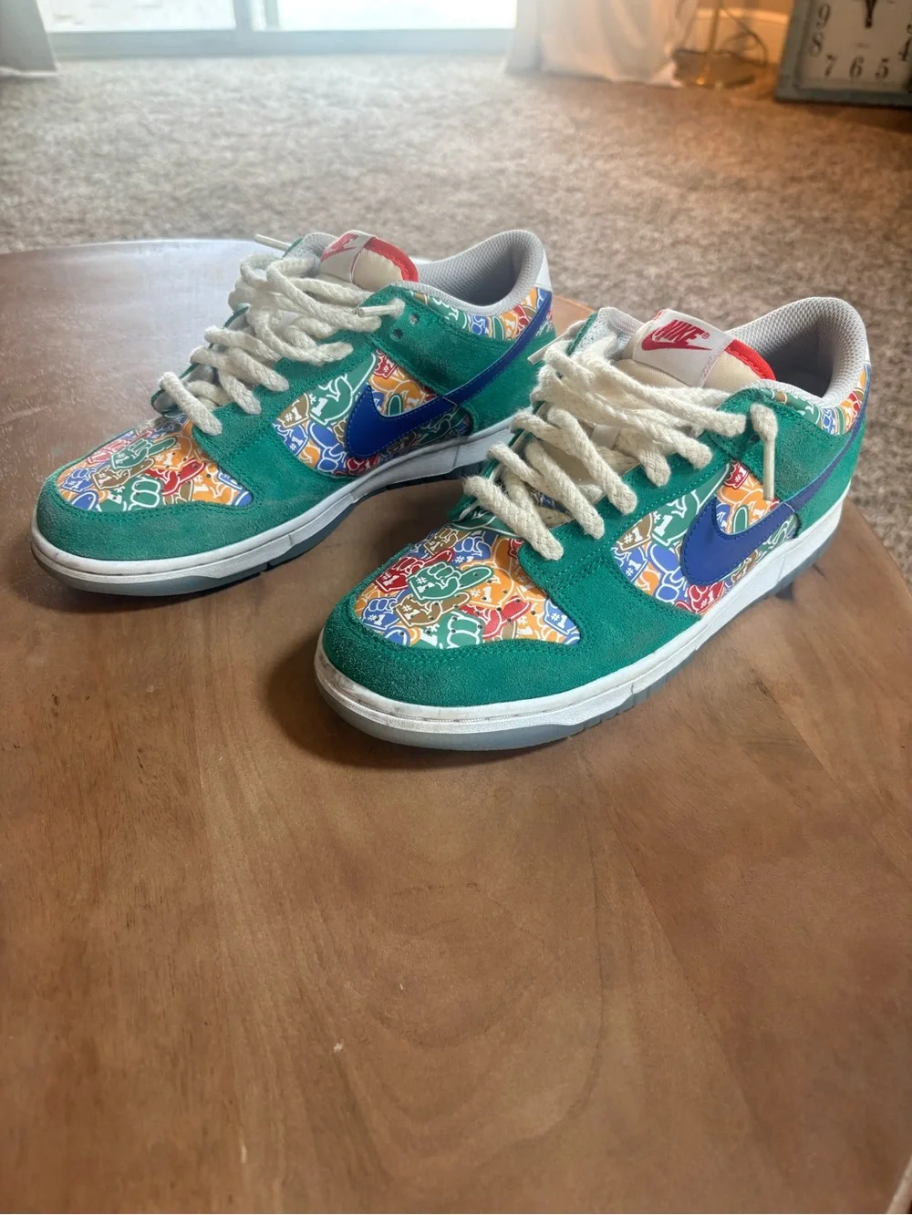 Nike Kids Green Multi-Color Graphic Sneakers
